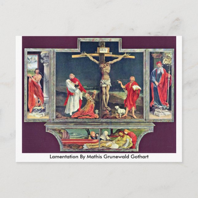 Postal Lamentación De Mathis Grunewald Gothart (Anverso)