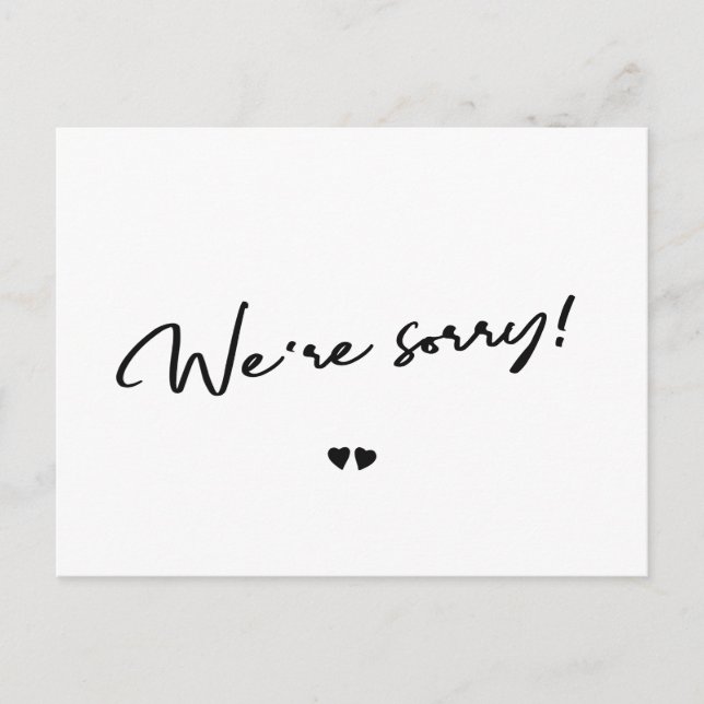 Postal Lamentamos el aplazamiento de la cancelación en bl (Anverso)