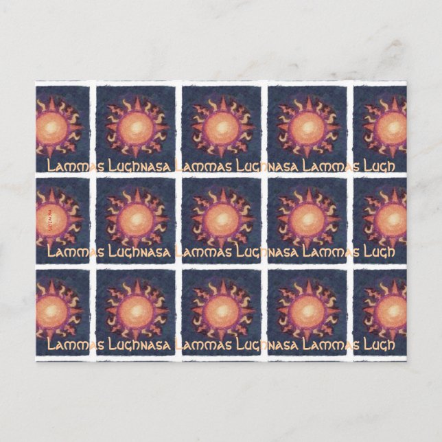 Postal Lammas/Lughnasa Sun Harvard Pagan (Anverso)