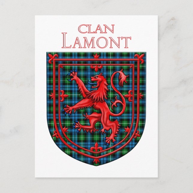 Postal Lamont Tartan Scottish Plaid Lion Rampant (Anverso)