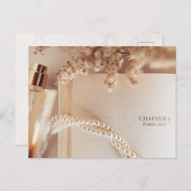 Postal lamorous Vintage Literary Flat Lay Art (Anverso / Reverso)