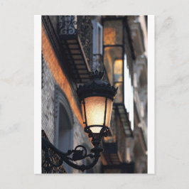 Postal Lámpara de calle colonial naranja Madrid
