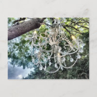 Lámpara de cristal de Shabby Chic White