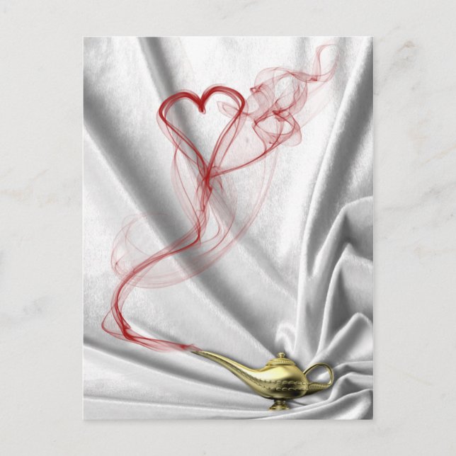 Postal Lámpara Genie con Humo Corazón - Postcard (Anverso)