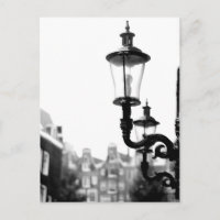 Lámparas de calle de Amsterdam en blanco y negro