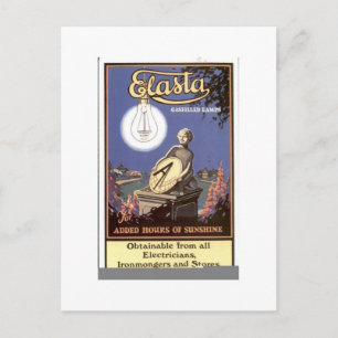 Postal Lámparas de gas Elasta Vintage Anuncio de electric