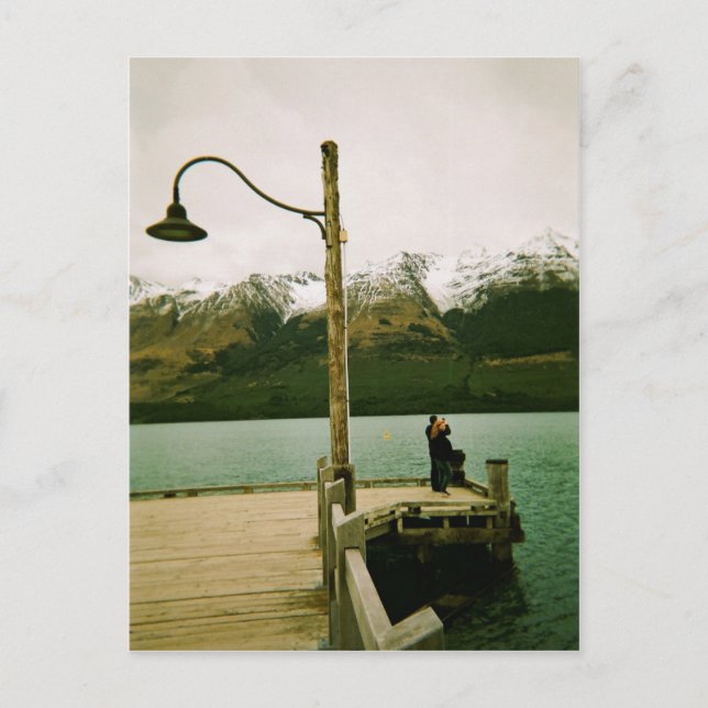 Postal Lamppost y montañas - Nueva Zelanda (Anverso)