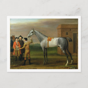 Postal Lamprea, con su dueño, sir Guillermo Morgan, en el