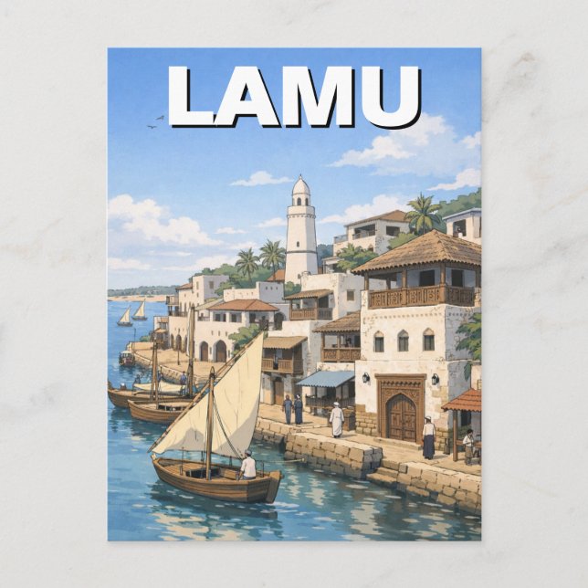 Postal Lamu Kenia (Anverso)