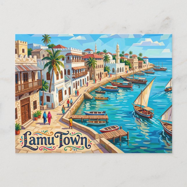 Postal Lamu Town Kenia (Anverso)