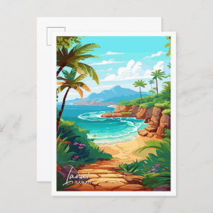 Postal Lanai Hawaii Viaje ilustracion Vintage