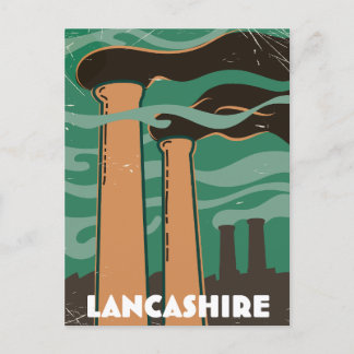 Postal Lancashire Chimney viaje vintage.