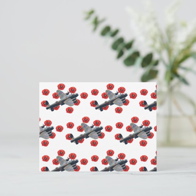 Postal Lancaster Antiguo Entre Amapolas Rojas (Anverso de pie)