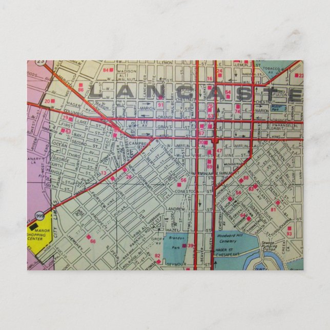 Postal Lancaster, mapa de cosechas de PA (Anverso)