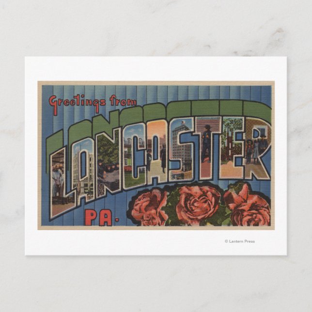 Postal Lancaster, Pennsylvania - escenas grandes de la (Anverso)