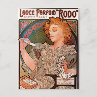 Postal Lance parfum Rodo por Alphonse Mucha