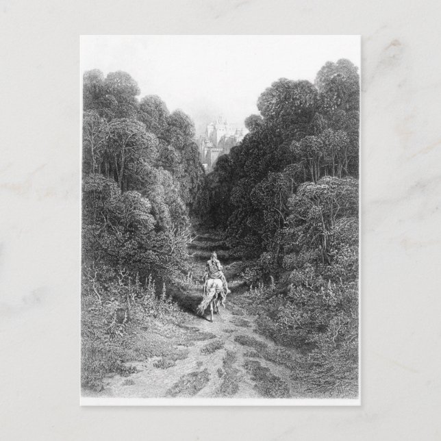 Postal Lancelot se acerca al castillo de Astolat (Anverso)