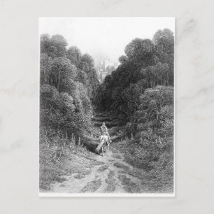 Postal Lancelot se acerca al castillo de Astolat