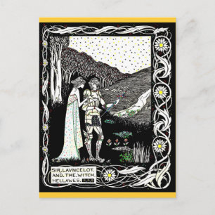 Postal Lancelot y Hellawes la Bruja