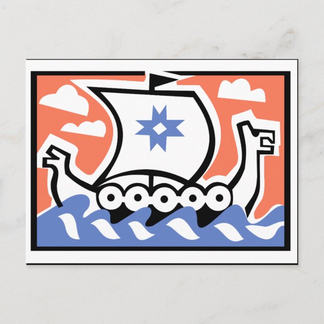 Postal Lancha de Viking (Anverso)