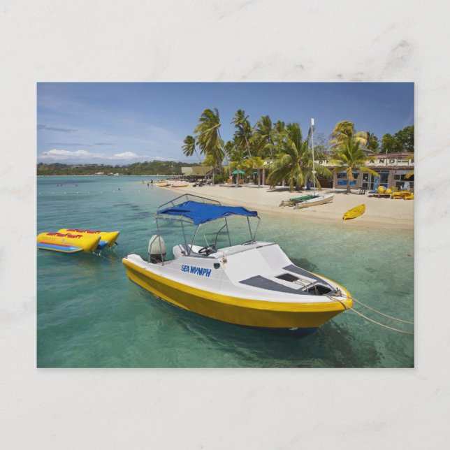 Postal Lancha motora y barco banana (Anverso)