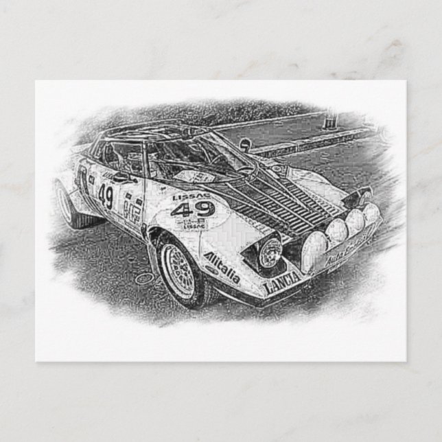 Postal Lancia Stratus Sketch (Anverso)