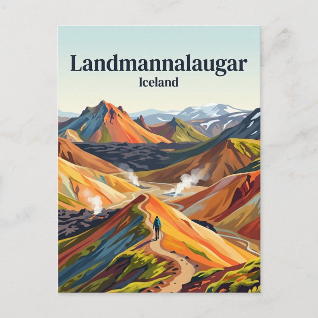 Postal Landmannalaugar Islandia (Anverso)