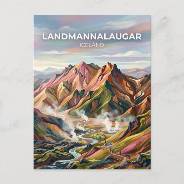 Postal Landmannalaugar Islandia (Anverso)