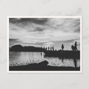 Postal Lands End San Francisco Atardecer Blanco y Negro