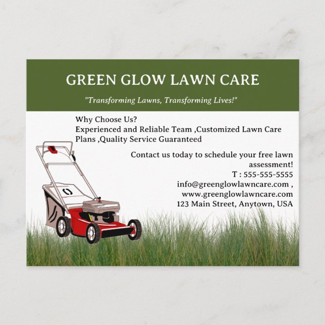 Postal Landscaping o Lawn Care Business Marketing (Anverso)