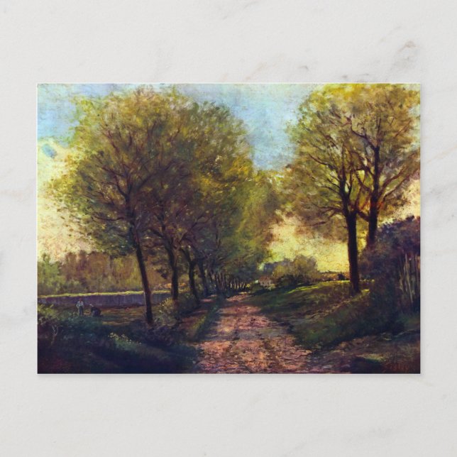 Postal Lane cerca de una pequeña ciudad por Alfred Sisley (Anverso)