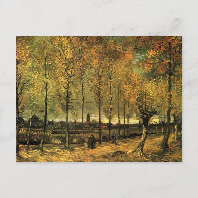 Postal Lane con álamos de Vincent van Gogh (Anverso)