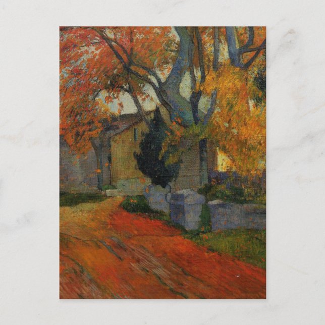 Postal Lane en los Alchamps Arles por Paul Gauguin (Anverso)