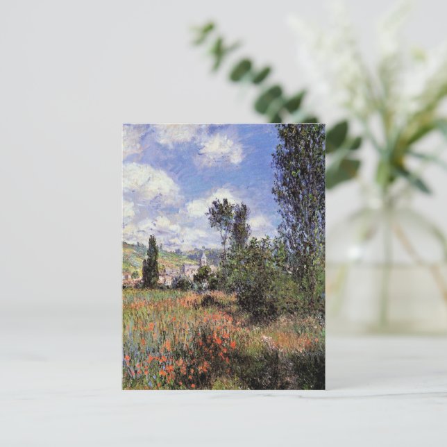 Postal Lane in the Poppy Field por Claude Monet (Anverso de pie)