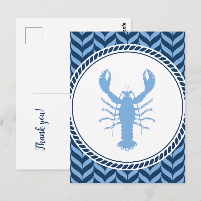 Postal Langosta azul náutico costero  (Anverso / Reverso)