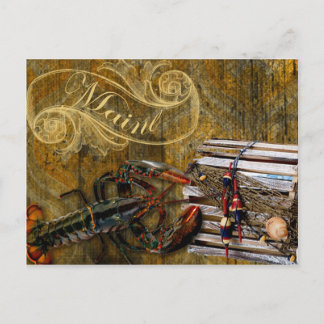 Postal Langosta de Maine grunge