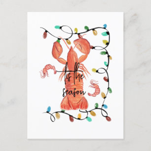 Postal Langosta de Navidad Cangrejo de río Crustáceo Acua