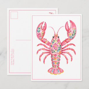 Postal Langosta Floral Femenina Personalizada