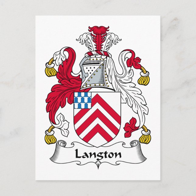 Postal Langton Family Crest (Anverso)