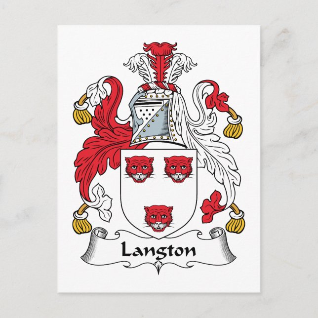 Postal Langton Family Crest (Anverso)