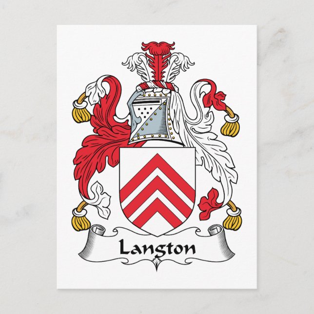 Postal Langton Family Crest (Anverso)
