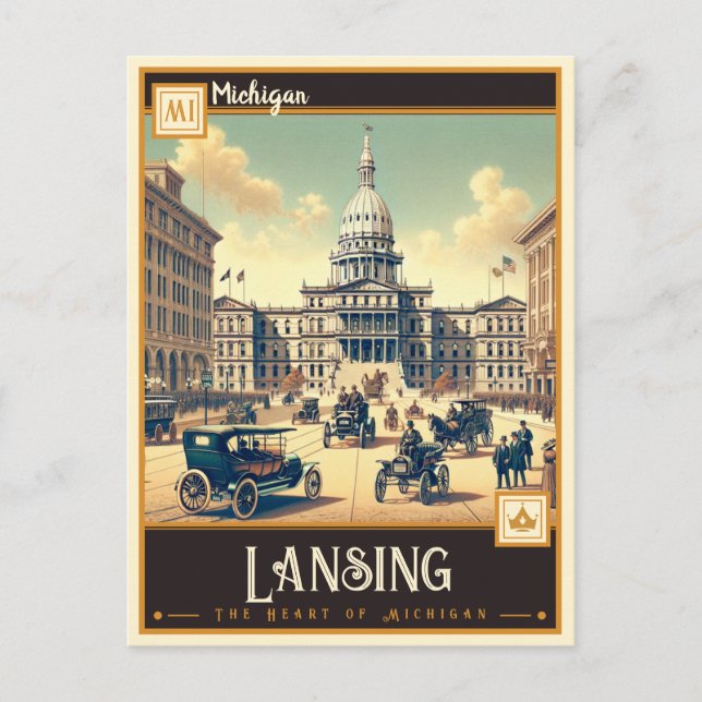 Postal Lansing, Michigan | Vintage (Anverso)