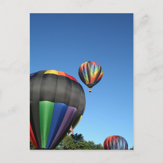 Postal ¡Lanzamiento colorido de globos! (Anverso)