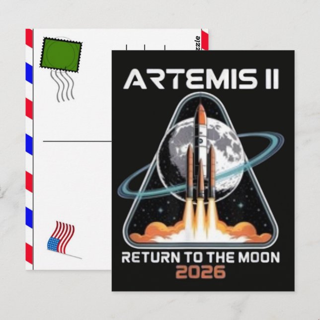 Postal Lanzamiento de Artemis II a la Luna 2026 (Anverso / Reverso)