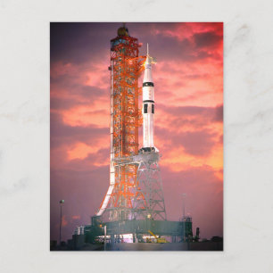 Postal Lanzamiento de cohete Apollo Saturn 1B