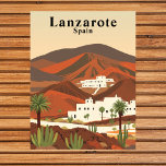 Postal Lanzarote, España Retro Travel<br><div class="desc">Descubra la impresionante belleza de Lanzarote, España, con esta postal retro que capta los espectaculares paisajes volcánicos de la isla, los vibrantes pueblos costeros y las prístinas playas. El Lanzarote es conocido por su único terreno en forma de actividad volcánica y ofrece una mezcla de aventura y relajación. Desde las...</div>
