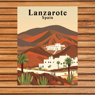 Postal Lanzarote, España Viaje Retro