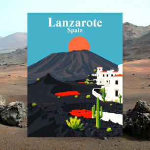 Postal Lanzarote, España Viaje Vintage