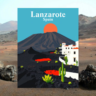 Postal Lanzarote, España Viaje Vintage