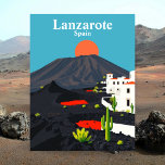 Postal Lanzarote, España Viajes de época<br><div class="desc">Explore los impresionantes paisajes volcánicos y las playas de Lanzarote, España, con esta vintage postal que cuenta con su único terreno, vibrantes ciudades costeras y el cautivador Parque Nacional de Timanfaya. Conocido por su belleza escarpada, sus aguas cristalinas y el sol durante todo el año, Lanzarote es un paraíso tanto...</div>